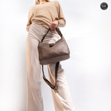 Sandy leather handbag