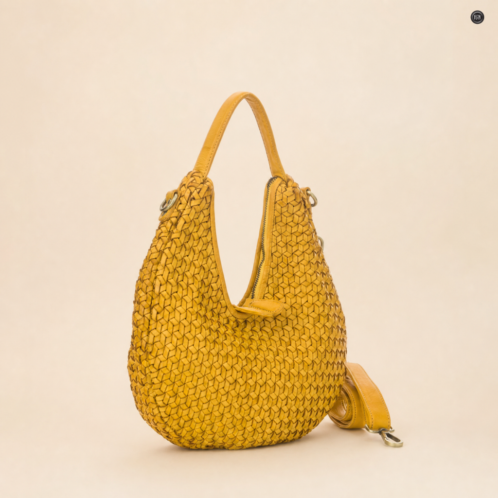 Borsa Amalia in pelle intrecciata