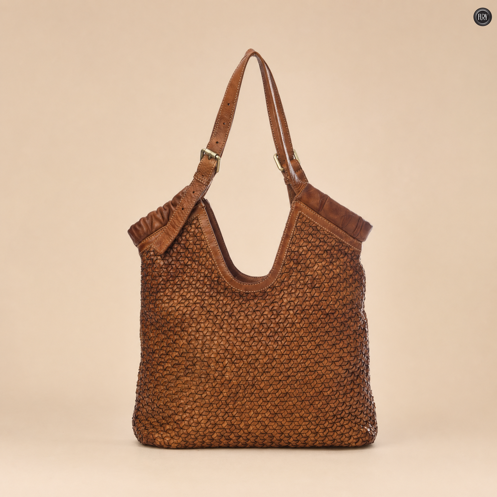 Borsa Anita in pelle intrecciata