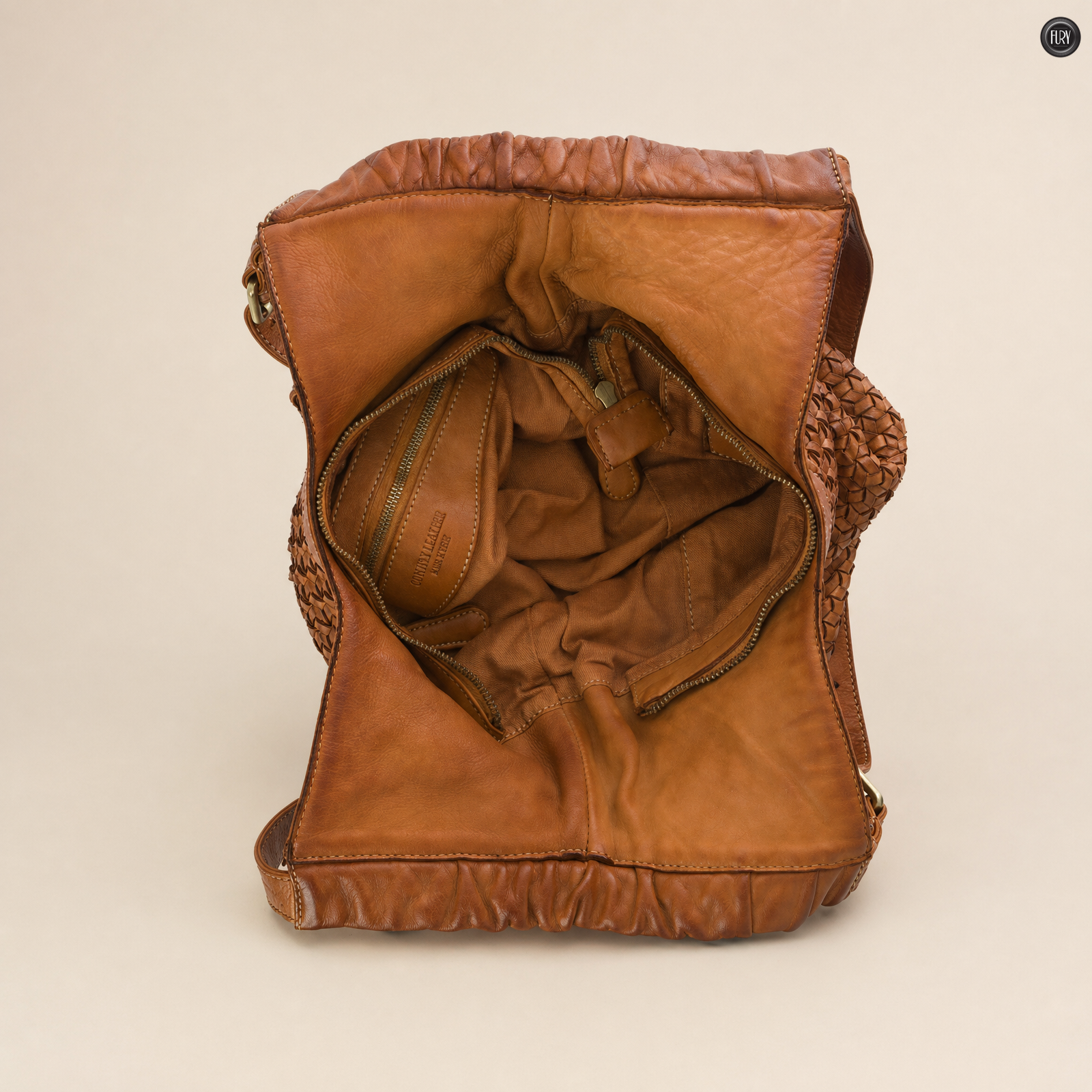 Borsa Anita in pelle intrecciata