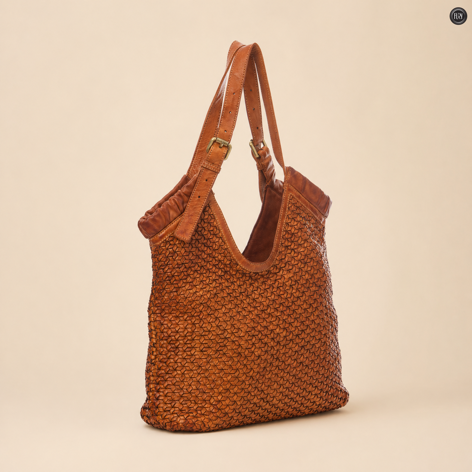 Borsa Anita in pelle intrecciata