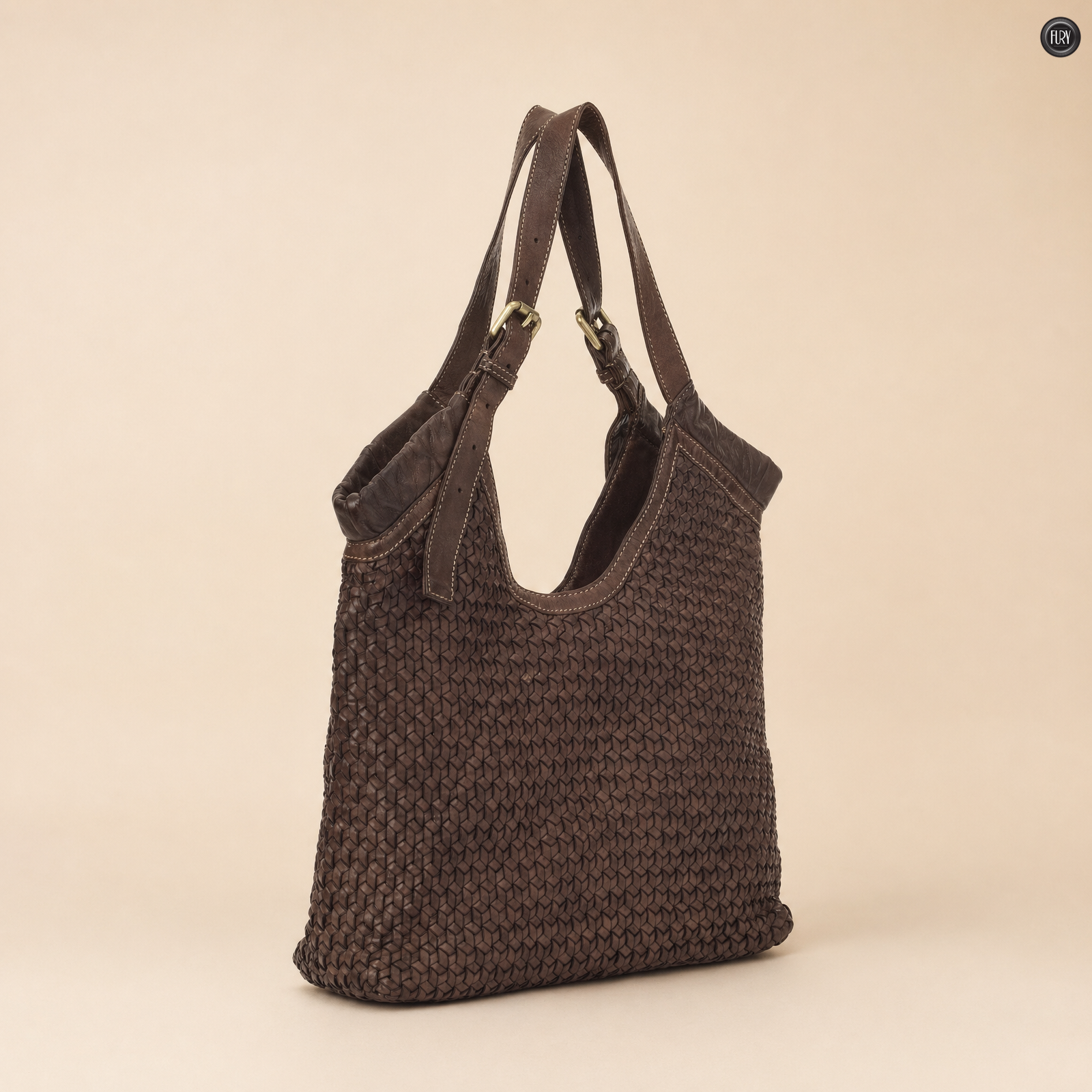 Borsa Anita in pelle intrecciata