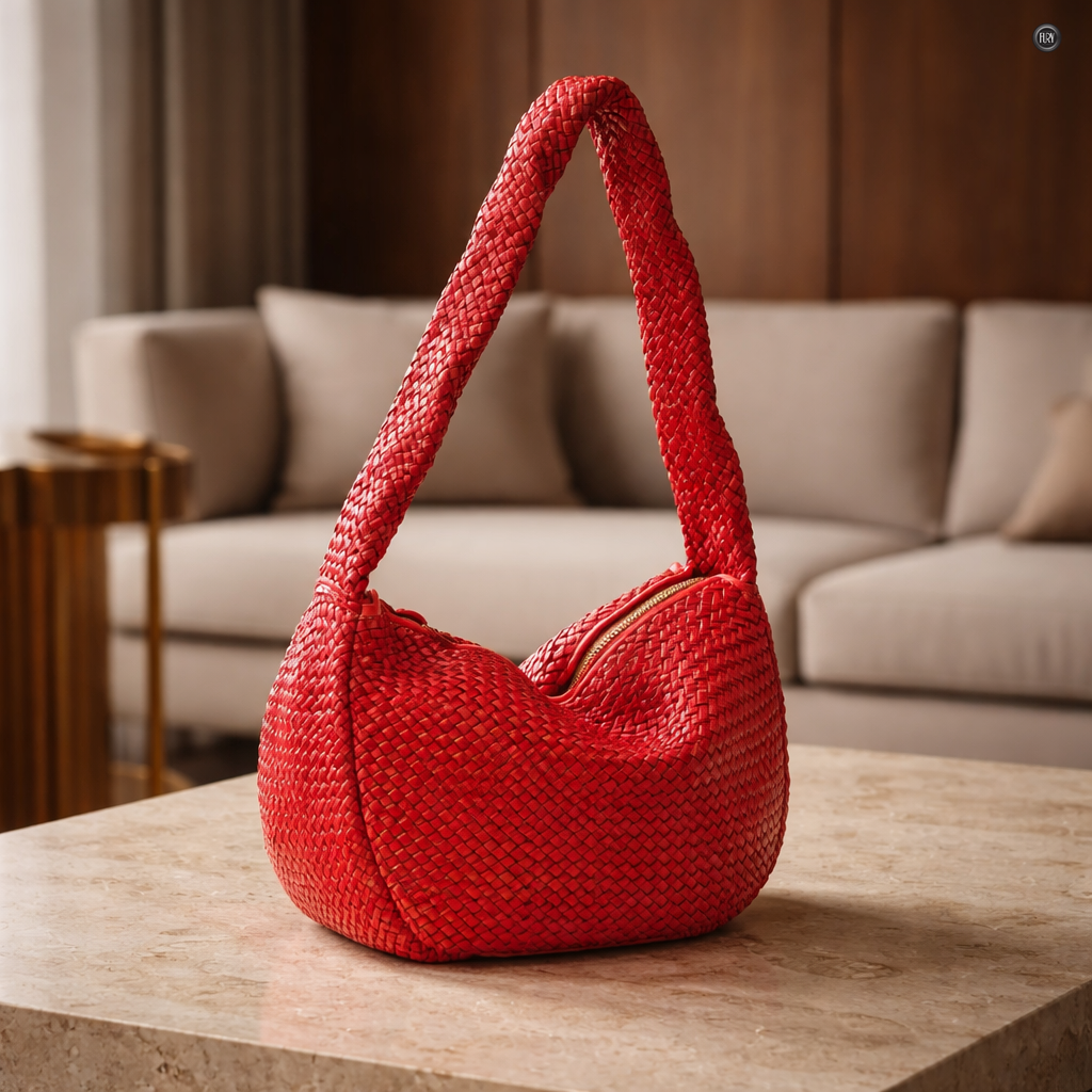 Borsa Elvira in pelle intrecciata