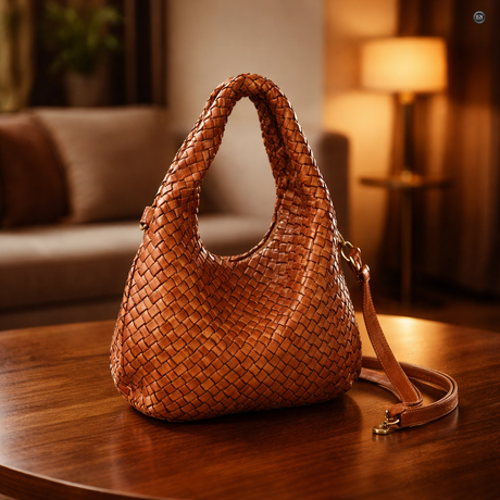 Borsa Livia in pelle intrecciata