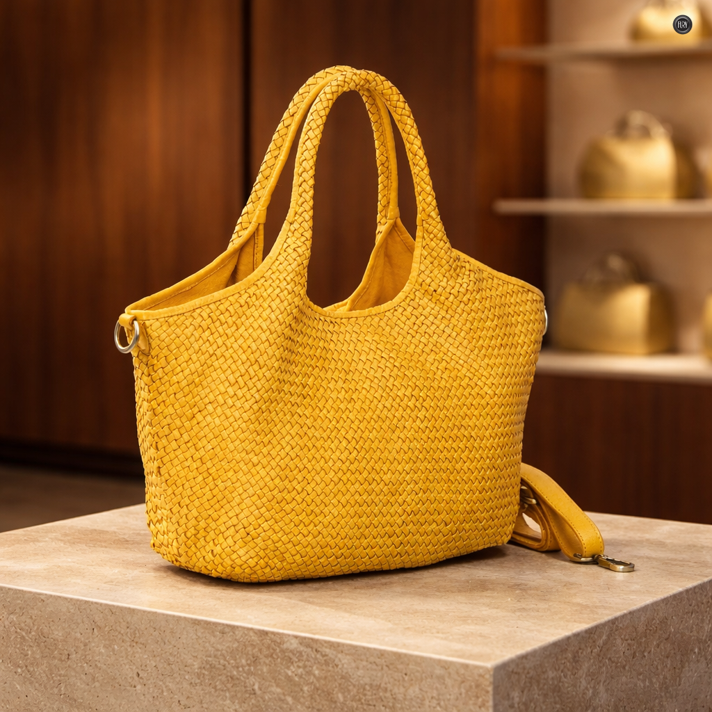 Borsa Nola Maxi in pelle intrecciata