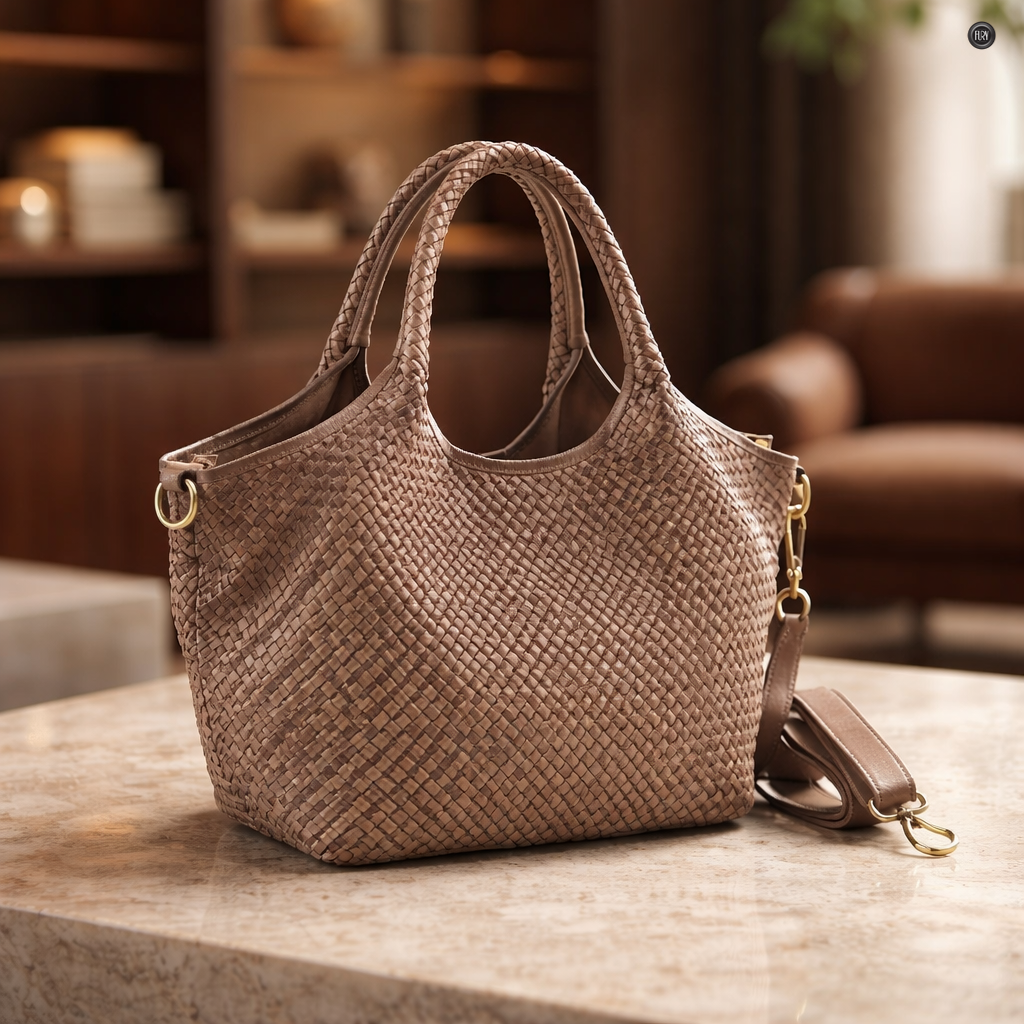 Borsa Nola Maxi in pelle intrecciata