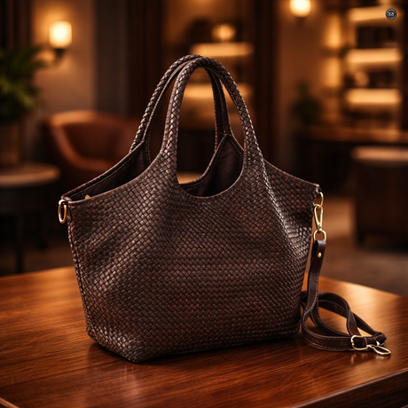 Borsa Nola Maxi in pelle intrecciata