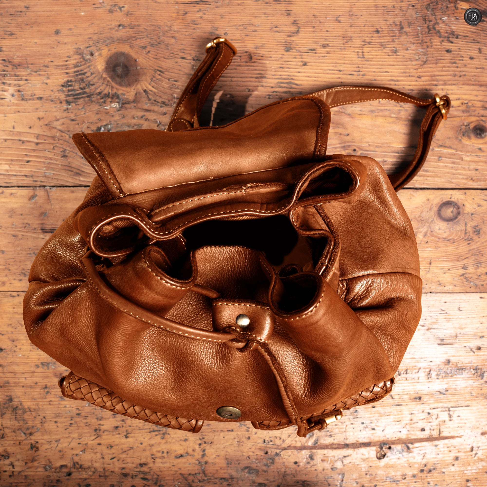 Zaino Lorenzo in pelle intrecciata