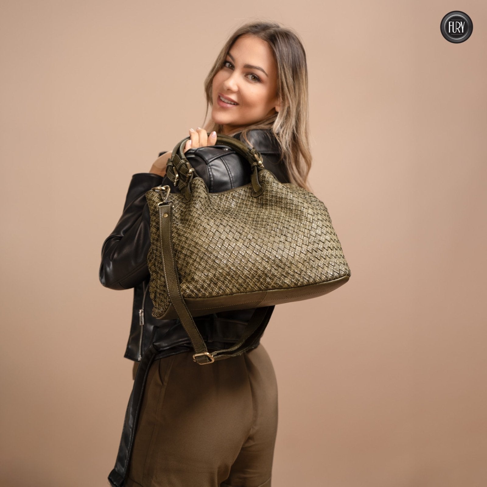 Borsa Agata in pelle intrecciata - Fury