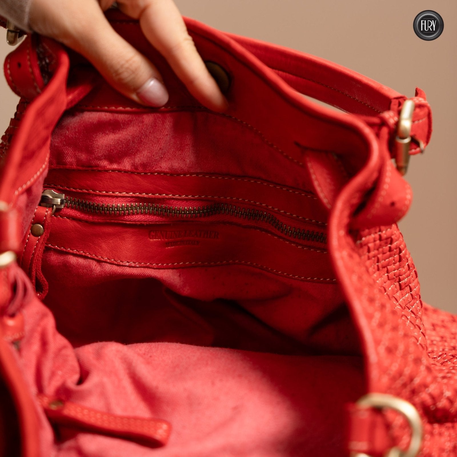 Borsa Agata in pelle intrecciata - Fury