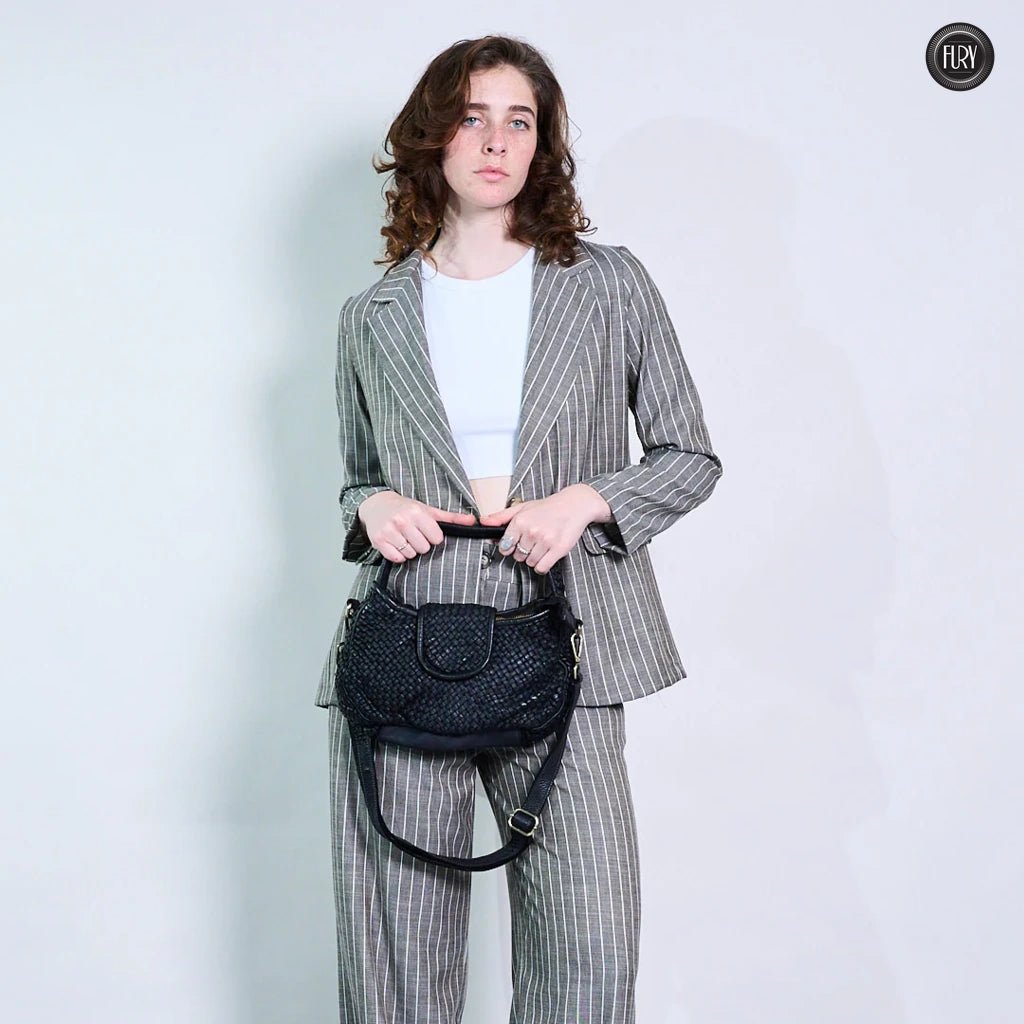 Borsa Clarissa in pelle intrecciata - Fury