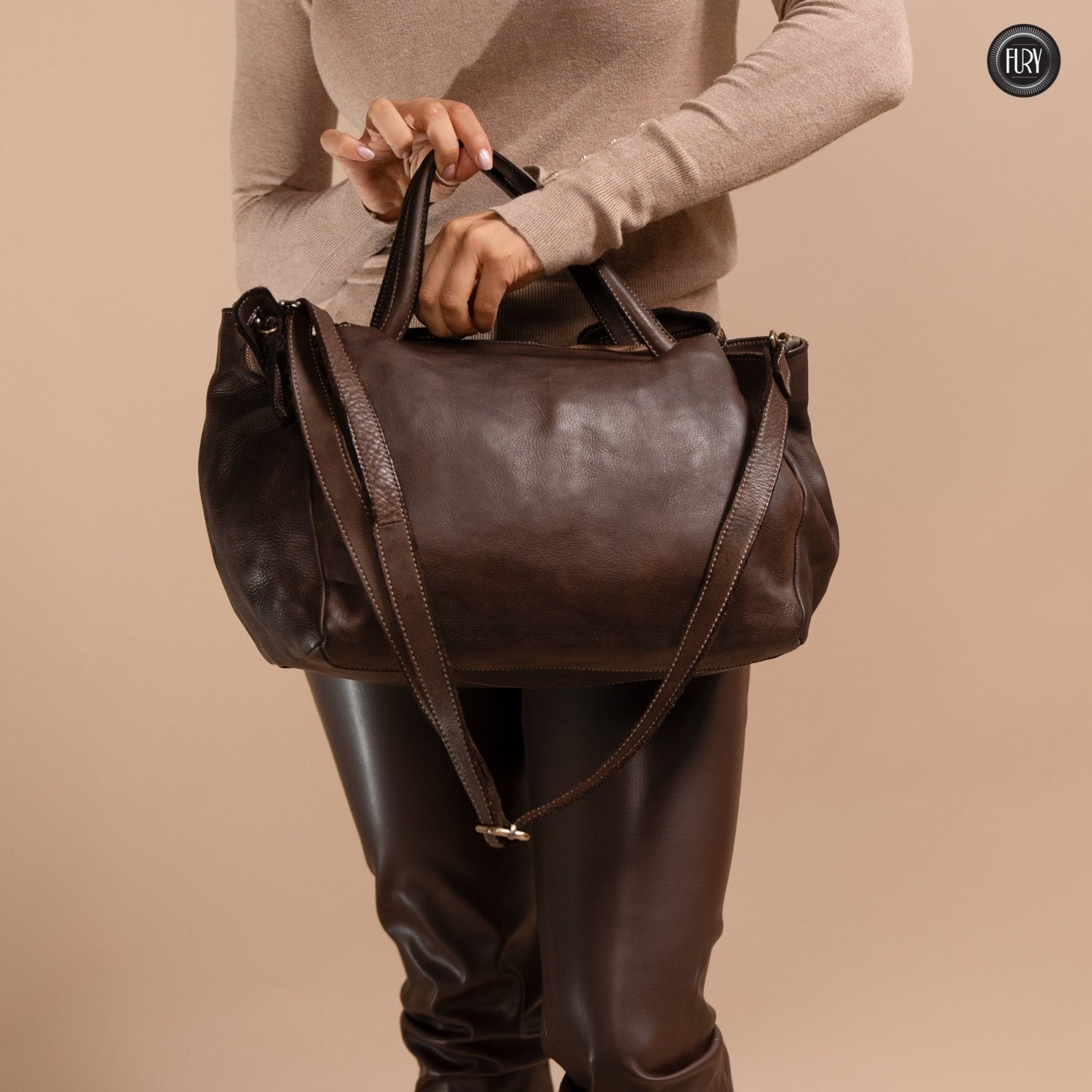 Borsa V in pelle - Fury