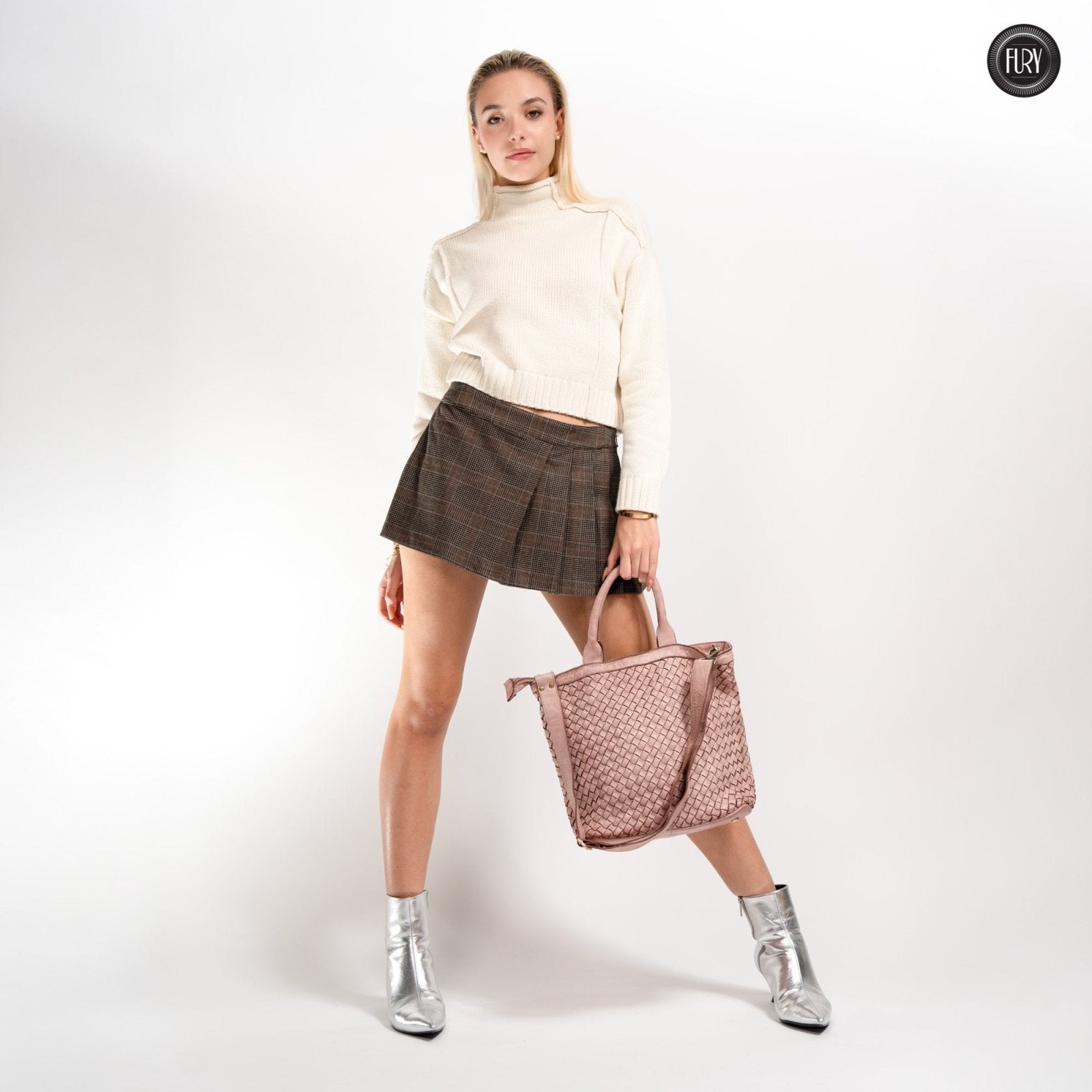 Borsa Virginia in pelle intrecciata - Fury