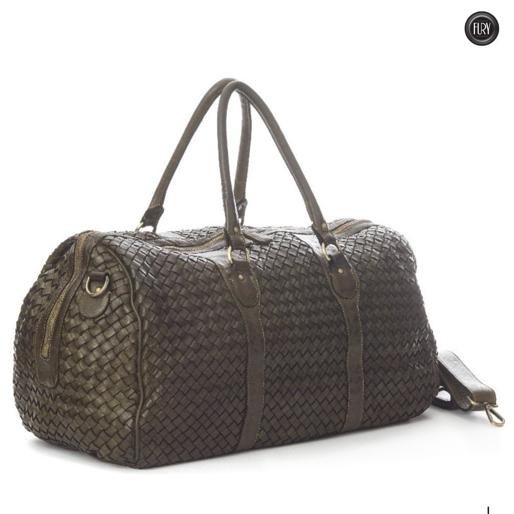 Borsone Orfeo in pelle intrecciata - Fury