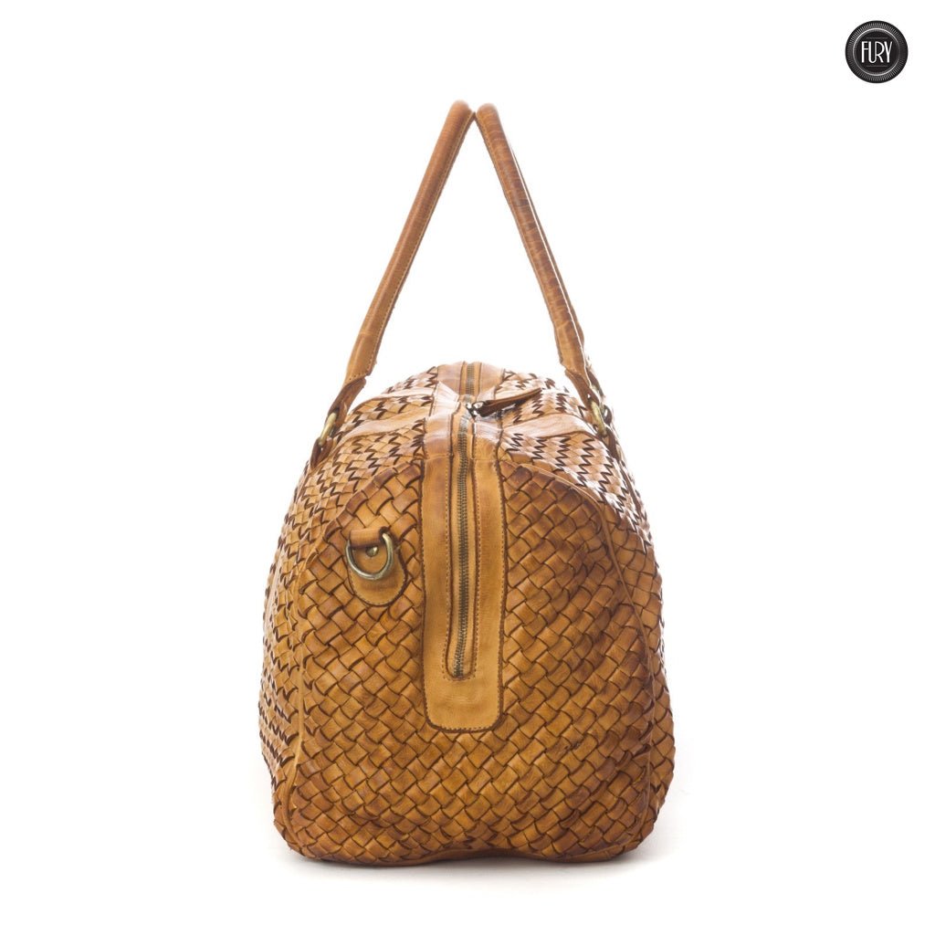 Borsone Orfeo in pelle intrecciata - Fury