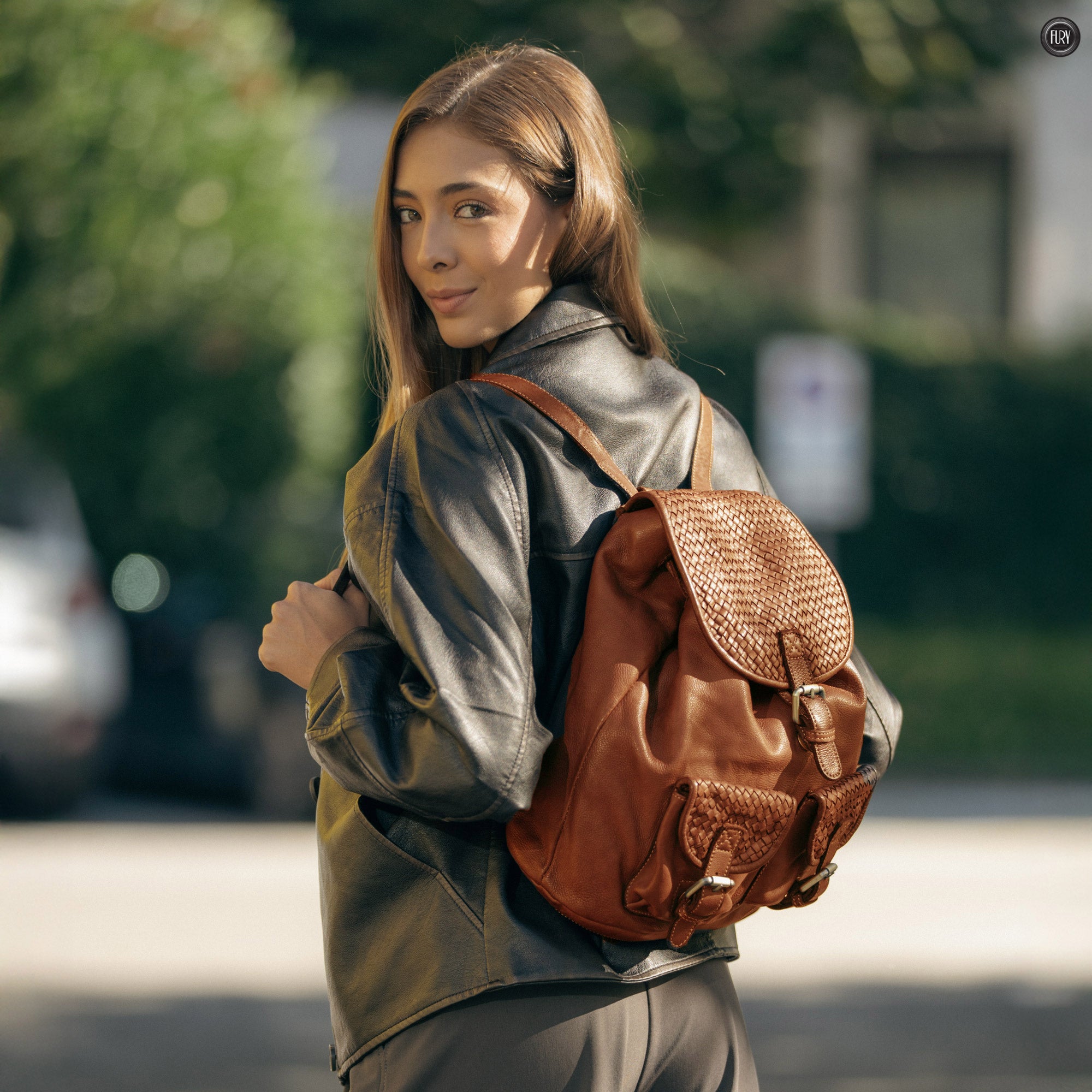 Zaino Lorenzo in pelle intrecciata