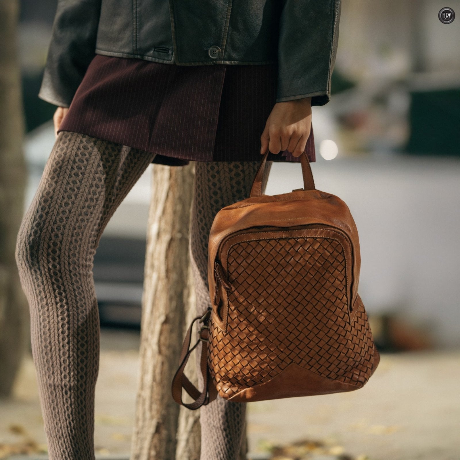 Zaino Arco in pelle intrecciata - Fury