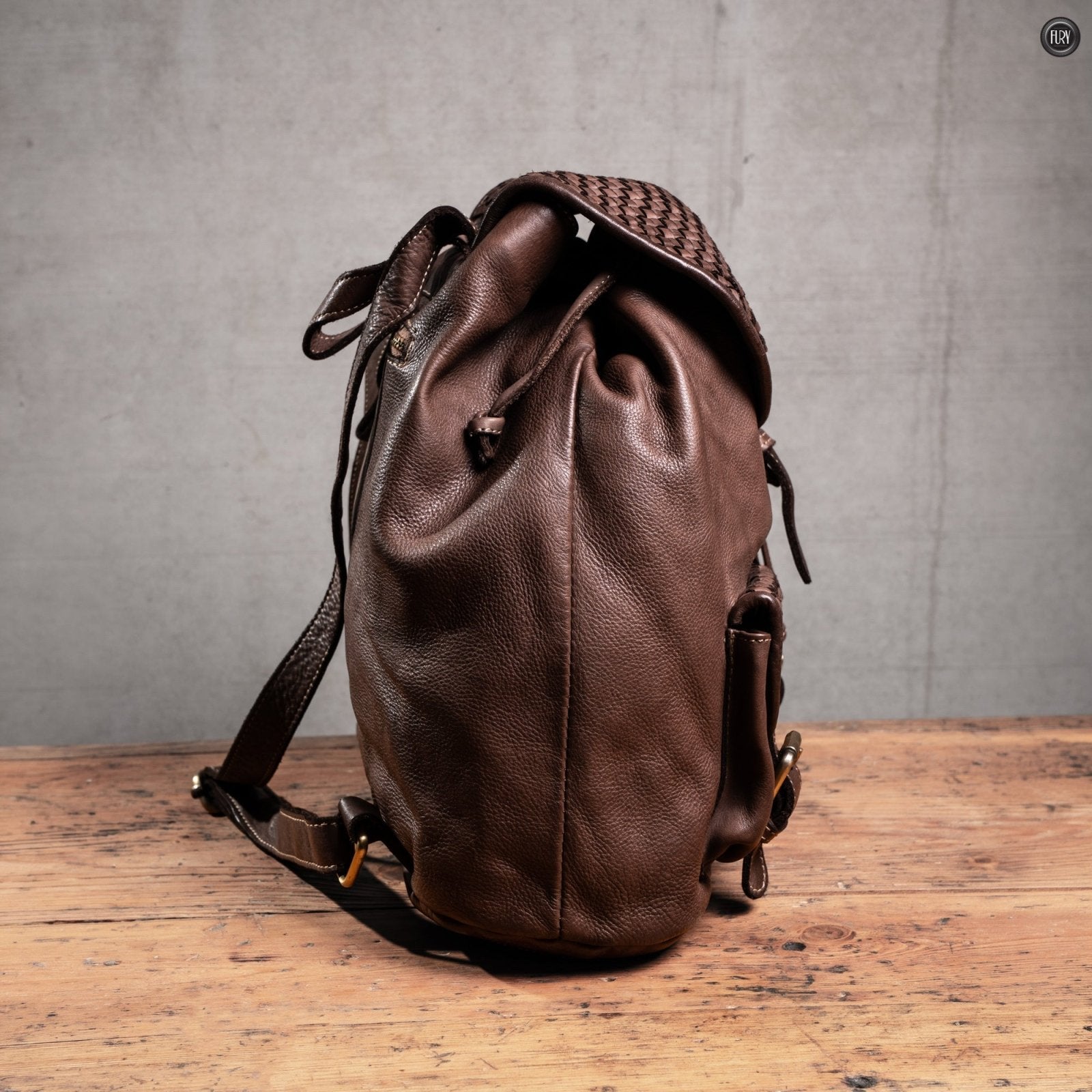 Zaino Lorenzo in pelle intrecciata - Fury