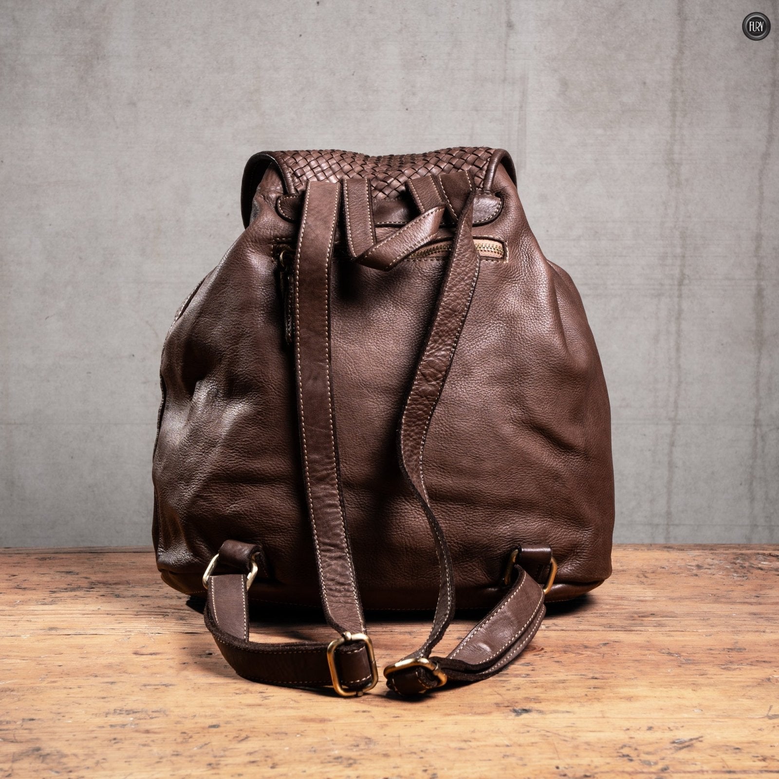 Zaino Lorenzo in pelle intrecciata - Fury