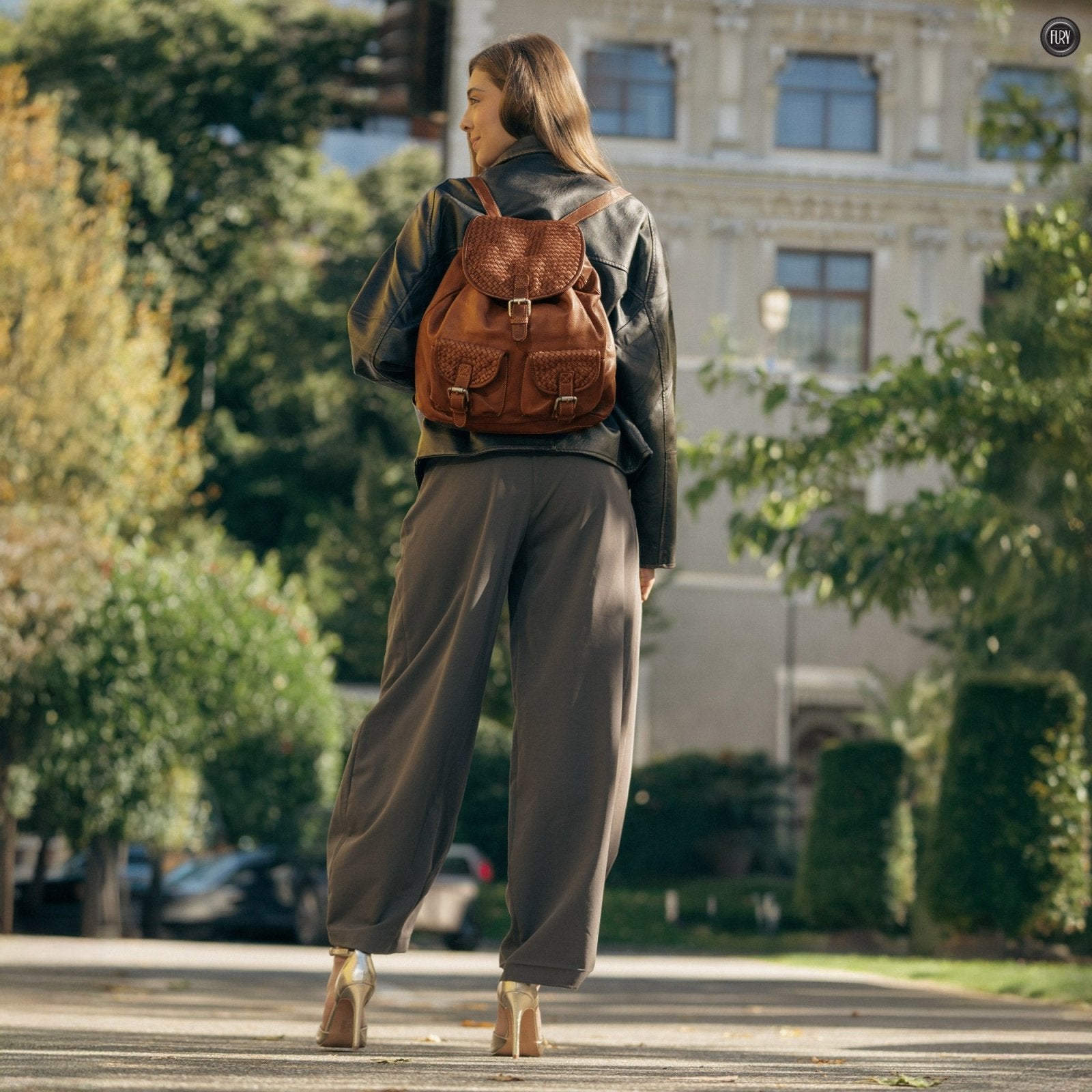 Zaino Lorenzo in pelle intrecciata - Fury