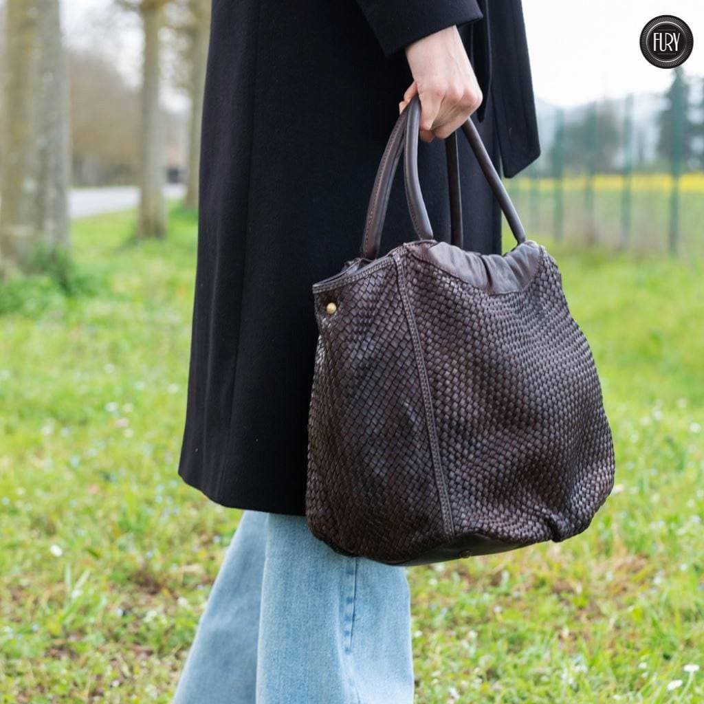 Borsa Prime in pelle intrecciata - Fury