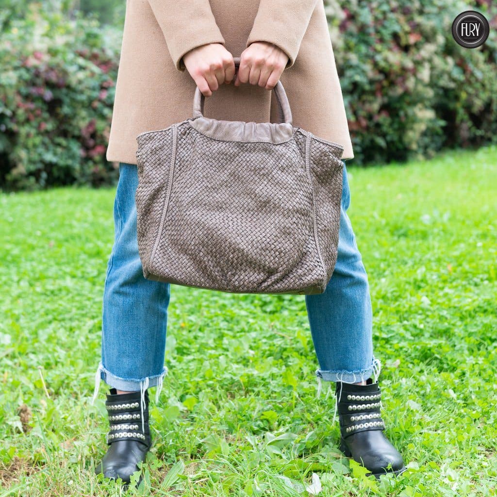 Borsa Prime in pelle intrecciata - Fury