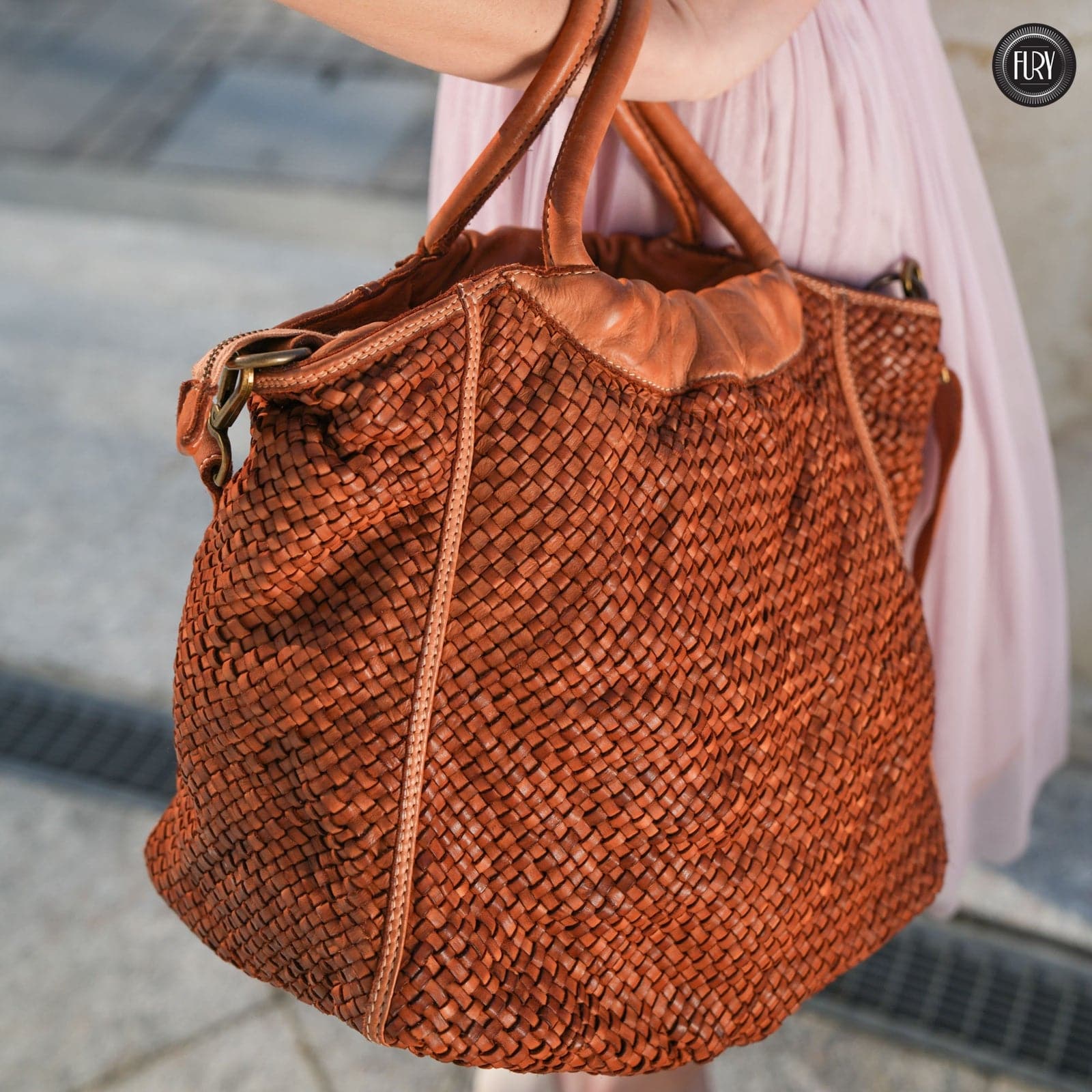 Borsa Prime in pelle intrecciata - Fury