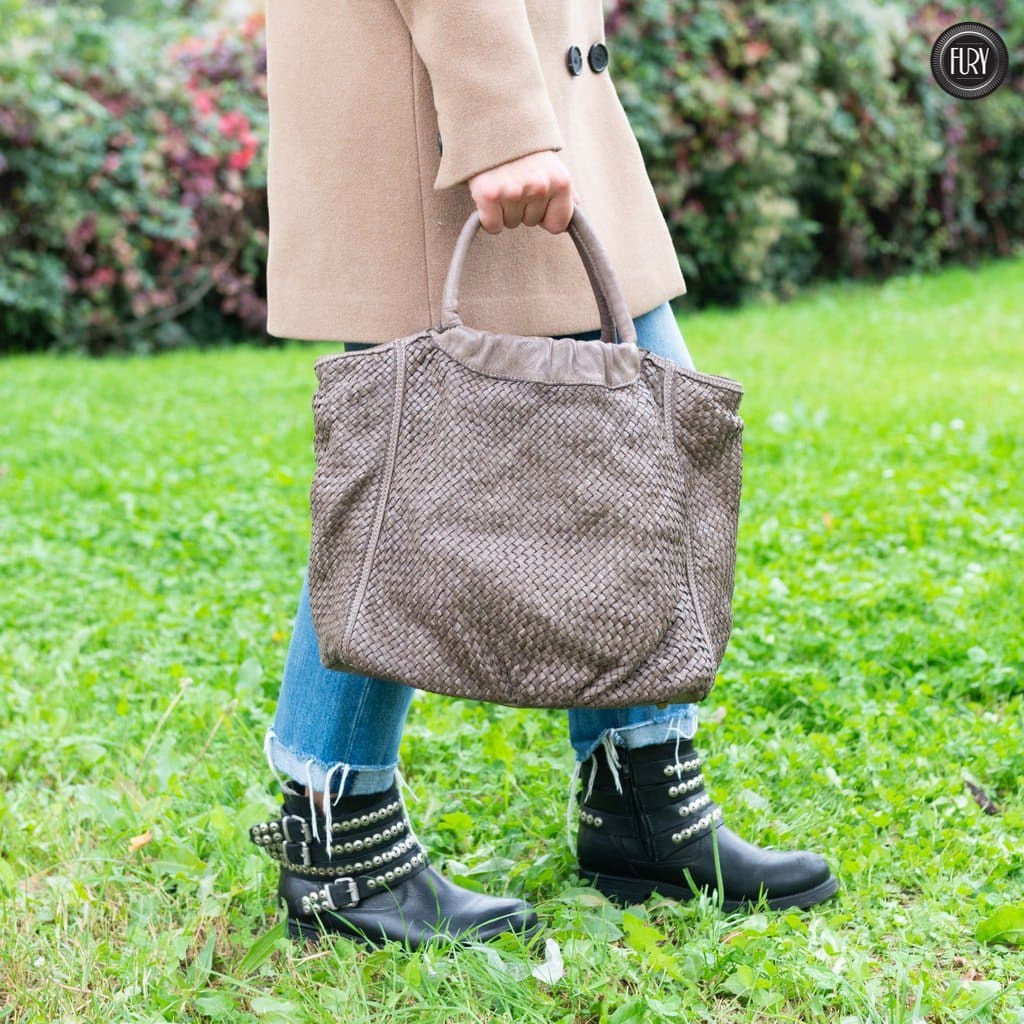 Borsa Prime in pelle intrecciata - Fury