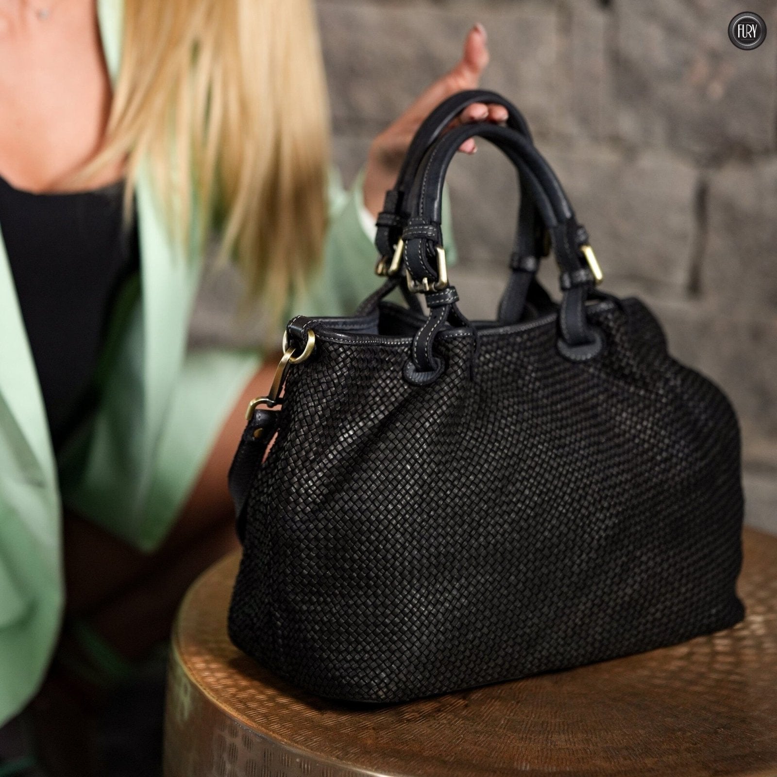 Borsa Talia in pelle intrecciata - Fury