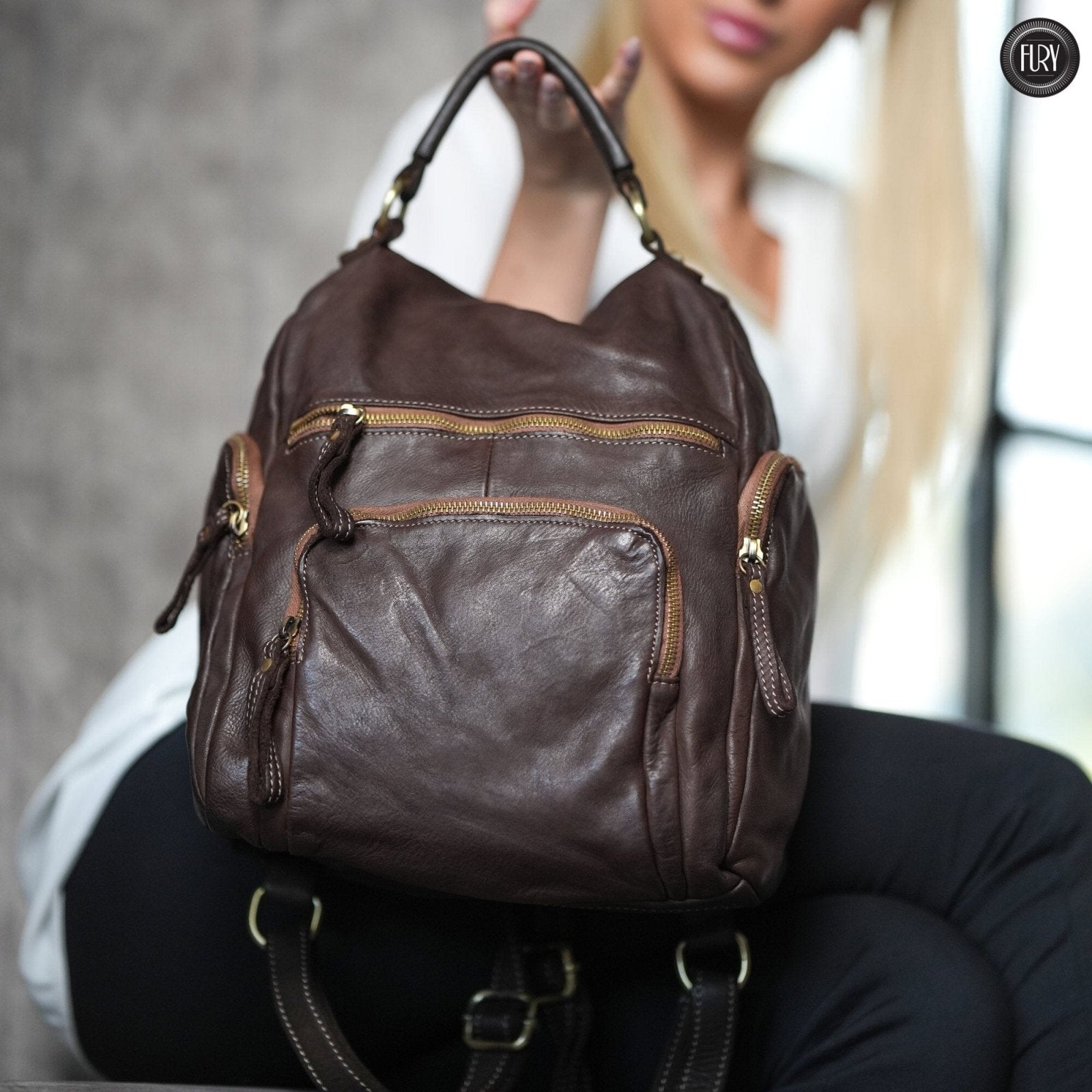 Zainetto Volterra in pelle - Fury